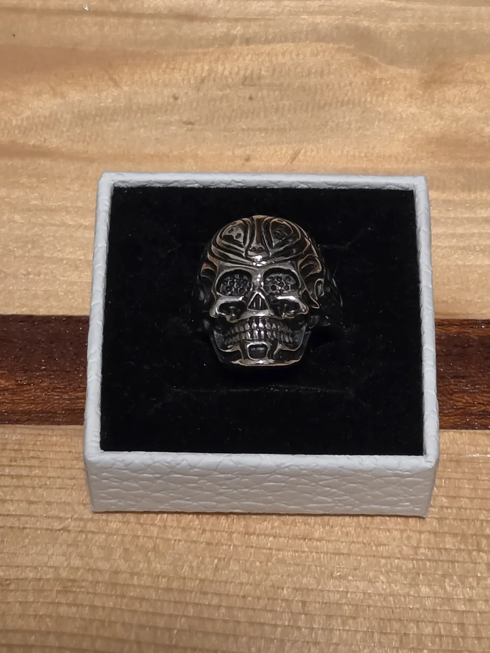 Men's Silver Skull Ring - Silver Skull Statement Ring